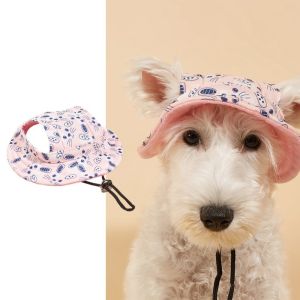 STARRY Cartoon Animal Dog Fisherman Hat Adjustable Red Bow Pet Baseball Cap Cute Comfortable Dog Sunscreen Hat Outdoor Travel