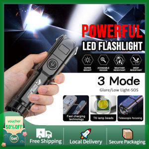 【24 hours delivery】Original Outdoor Flashlight ABS Strong Light Focusing LED Waterproof camping Zoom light led torchlight 手电筒