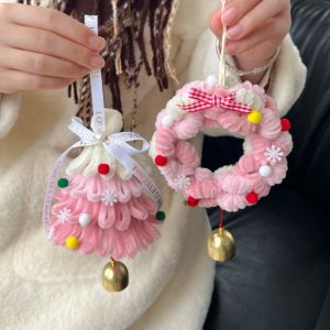 NALANILI Treo Bộ que nhung trang trí Cây thông Noel Đồ trang trí Giáng sinh Chuông gió Giáng sinh Lông xù Tự làm Trang trí Giáng sinh Tiệc Giáng Sinh