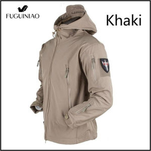 Fuguiniao Tactical Jacket Multi-pocket Outdoor Ventilation Sports Jacket Waterproof and Windproof Casual Mens Hooded Jacket