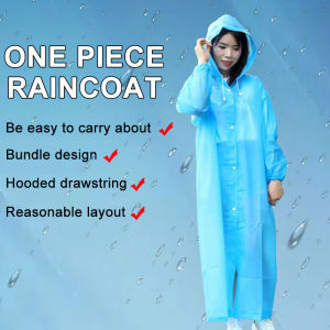 FF Women Men Outdoor Waterproof Jacket Thick PVC Raincoat Rain Coat Hooded Poncho Rainwear Jacket Windbreaker