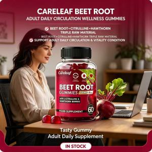 Buy 2and get 1freeCareleaf Beet Root Gummies 500mg3-In-1 Formula For Adult Daily Circulation & Vitality Wellness Support60ct