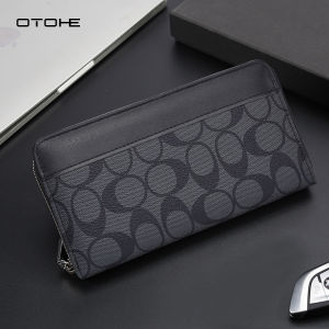 OTOHE Mens Long Wallet Soft PU Wallet Multi-Functional Wallet Retro Pattern Large Capacity Purse Multi-Card Position ID Credit Cards Holders Coin Bag Phone Bag Business Wallets Long Zipper Wallet