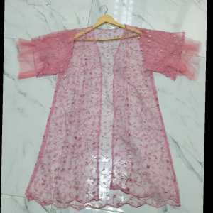 SETELAN DRESS LUCIA JUMBO L~2XL BRUKAT TILE VELVET KIMONO DRESS + OUTER TILE BORDIR SET PESTA NIKAHAN 6 WARNA