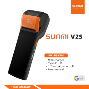 Sunmi V2S Receipt Printing Google Playstore Enabled Wireless data POS System 1 Year Warranty