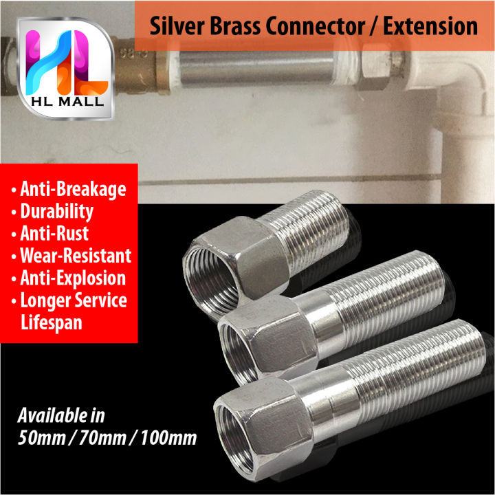 100MM/70MM/50MM Silver Brass M & F Connector Extension Plumbing Fitting Water Pipe Thread Joint