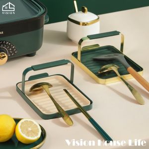 Vision Nordic Pot Shovel Rack Multi Functional Spatula Rack Kitchen Ladle Spoon Rest Holder Household Spoon Shovel Chopsticks Organizer Table Storage Rack
