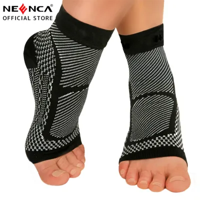 NEENCA Ankle Brace Compression Sleeve 1 Pair - Relieves Achilles Tendonitis Joint Pain. Plantar Fasciitis Sock with Foot Arch Support Reduces Swelling & Heel Spur Pain. Injury Recovery for Sports
