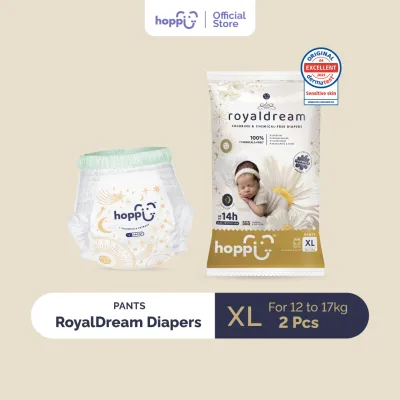 [Trial Pack] Hoppi RoyalDream Baby Diaper Pants M2/L2/XL2/XXL2(1 Pack) 100% 7 Chemicals-Free*