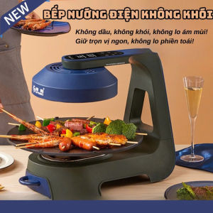 Bếp Nướng Không Khói Hồng Ngoại Điều Khiển Cảm Ứng Và Nút Vặn Nướng Đều Ít Dầu Mỡ Dễ Sử Dụng