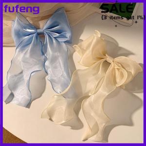 fufeng Lưới barrette Bow Ribbon Clip tóc ngọt ngào nhẹ nhàng nữ tính trở lại của đầu siêu Cổ Tích kẹp tóc tiên tiến thời trang phụ kiện mũ nón