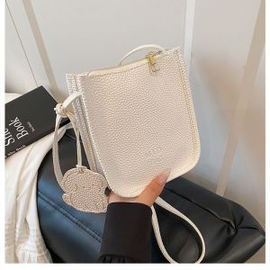 MOUSSON ใหม่แฟชั่นผู้หญิงกระเป๋าสะพายข้างแบบสบายๆซิปเปิดปิดกระเป๋าสี่เหลี่ยมขนาดเล็กที่เรียบง่ายกระเป๋าใส่โทรศัพท์มือถือที่ใช้งานได้หลากหลายในชีวิตประจำวัน