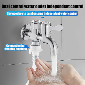 🔧No Water Leakage🔧Washing Machine Universal Faucet 1 in 2 Out Dual control water outlet independent control 4-point interface universal installation Washer Tap Faucet Laundry Sink Faucet Bathroom Faucet Two Way Faucet Wash Machine Faucet