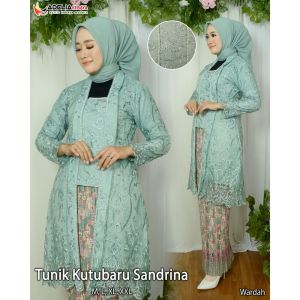 Setelan kebaya tunik kutubaru payet - kebaya modern - outfit kekinian - bahan tulle bordir mutiara - model kebaya terlaris - motif bunga elegan - baju kondangan pesta cantik wisuda pakaian akad nikah pagar ayu lamaran