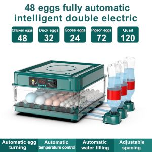 Egg Incubator 12/24/48/64/130 Eggs Automatic Egg Incubator Intelligent Digital Hatcher Brooder Temperature Control 孵化器