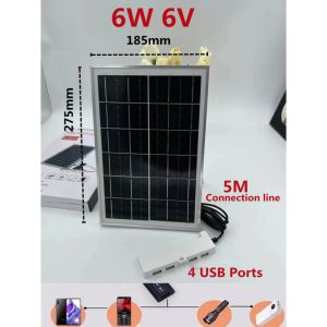 Solar Charging Panel 10W 6W 6V Fast Charging Solar Energy Panel with 4 USB Ports for Camping for Cellphone Charger Portable