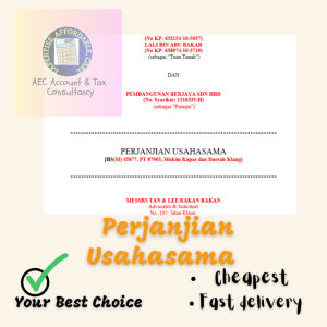 Perjanjian Usahasama (BM version) /Perjanjian Kerjasama/ Joint Partners - develop project together - membangun sama-sama