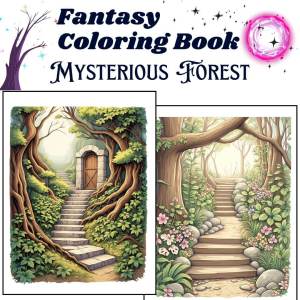 Fantasy World Mysterious Forest Coloring Book for Adult Stress Relief Buku Mewarna Dewasa