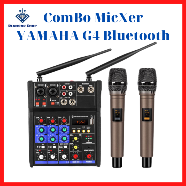 [ Combo kèm 2 Mic ] Mixer Yamaha G4 Bluetooth 5.0, Dùng Cho Thiết Bị Âm