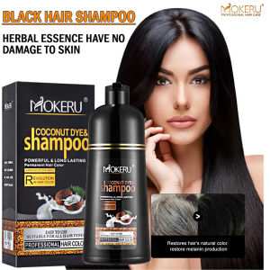 [Malaysia Ready Stock] Black Hair Dye Shampoo 500ML Professional Natural Polygonum Multiflorum Shampoo Effective White Hair Turns to Black Hair Shampoo