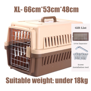 Pet Travel Cage IATA Certified Crash-Proof for Large Dogs Adjustable Divider 2-In-1 Car Airplane Carrier Easy Clean Tray