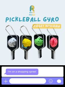 Resuri Designs Pickleball Gyro Gyroscopic Fidget Keychain