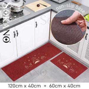 Buy 1 Free 1: SOKANO FM009 Antislip Rug Carpet Mat (120cm x 40cm) Free (60 x 40cm) for Hallway Kitchen and Bathroom Alas Kaki