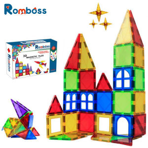Romboss 33pcs Kids Educational Toys for Girls Boys Magnetic Building Blocks Magnet Tiles Sets Christmas Gift