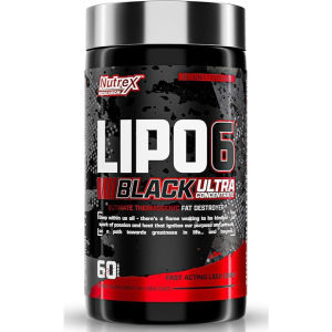 Nutrex LIPO-6 Black UC (60 Caps) – Active Lifestyle Weight Loss Energy Support Focus