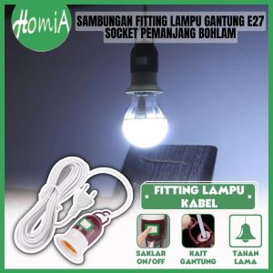 Sambungan Fitting Lampu Gantung + Kabel E27 / Lamp Holder Adapter E27 to E27 Socket Bohlam -HOMIA