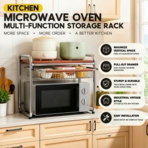 Kitchen Rack Microwave Rack Kitchen Organiser Oven Microwave Pull Out Oven Stand Toaster Rack