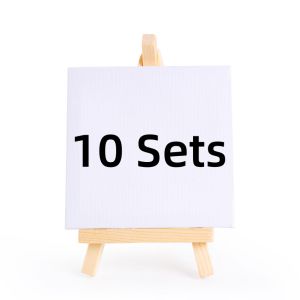 5/10 Sets Blank Canvas Acrylic Paint Painting Craft Drawing Mini Easel Kit Art Supplies For Children