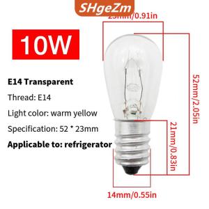 [COD] SHgeZm 1 chiếc bóng đèn Lò nướng E14 10 15 20 25W Đèn lò vi sóng Halogen cho tủ lạnh