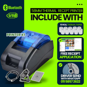 58D - 58mm Thermal Bluetooth Usb Receipt Printer Support Cash Drawer Pos System Printer Cash Drawer Thermal Resit 58mm