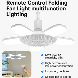 Ceiling Fan With Light Remote Control Folding Fan Lamp 3-Color Dimmable 3-Speed Wind Fan Light For Office Living Room