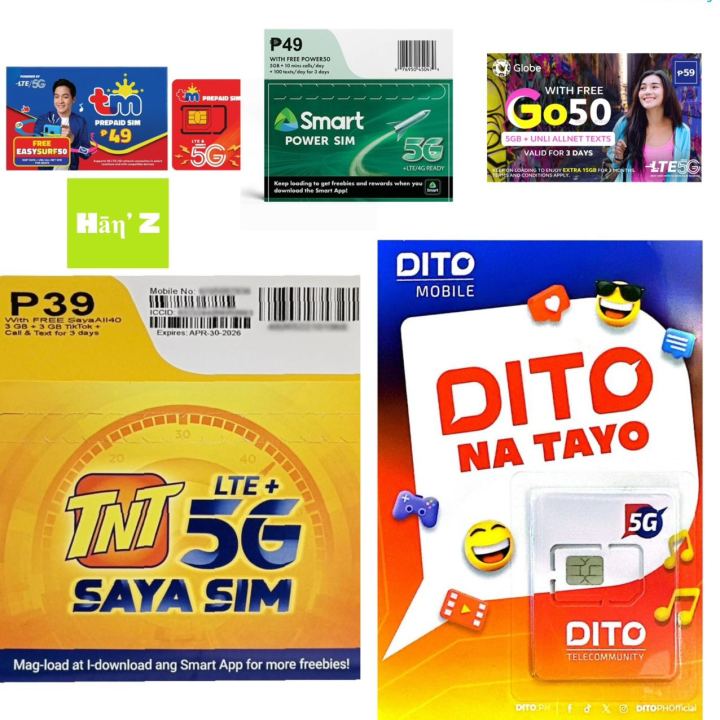 TM / Smart / TNT/ Globe / Dito Sim Cards Preloved | Lazada PH