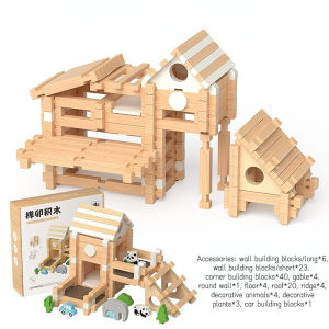 Building Blocks Toys for Kids Luban Mortise and Teno Educational Building House Wooden Creative Toy Set 3Y+