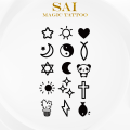 SAI MAGIC TATTOO Lasts to 2 weeks 10CM×06CM Tattoo sticker waterproof long lasting Temporary fake tattoo Love Musical Note Cake Bow Tie Cute Assorted Minimalist Small Little Tattoo Wrist Herbal Henna Tattoo 418. 