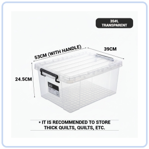 【COZYCASA】Stackable Transparent Storage Box / Storage Organisers / Multipurpose PP Storage Container with Handle