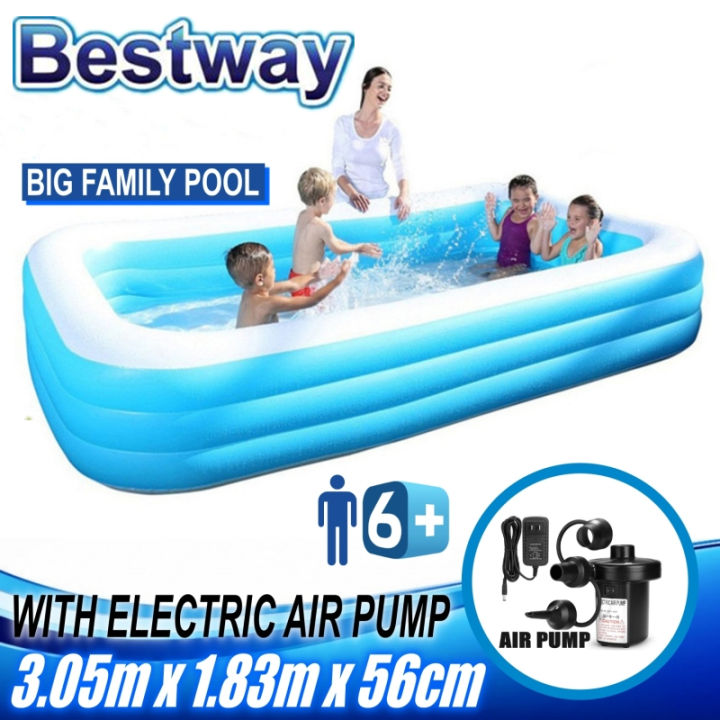 FREE Electric Air Pump Bestway Inflatable Swimming Pool Adult Kids