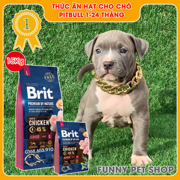 Thức Ăn Hạt Cho Chó Pitbull 1-24 Tháng Vị Thịt Gà Nhập Khẩu Châu