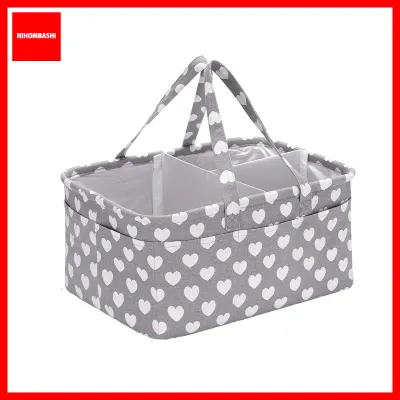 Baby Diaper Caddy Organizer Bag Cotton Baby Shower Basket Large Nursery Storage Bin for Changing Table