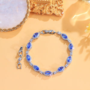 Sequito tuyệt đẹp đám cưới cô dâu trang sức đeo cổ tay nhiều màu AAA Marquise Zirconia cắt hình khối Vòng tay trang phục đồ trang sức B387