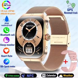 Đồng hồ thông minh AMOLED thể thao mới cho HUAWEI OPPO Watch Ch Pro theo dõi cho phụ nữ giám sát sức khỏe chống nước gọi Bluetooth NFC.