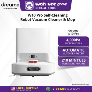 Dreame Bot W10 Pro Self-Cleaning Smart Robot Vacuum and Mop Auto-Dry LDS Navigation + AI Action 210 Mins Run Time WAH LEE STORE