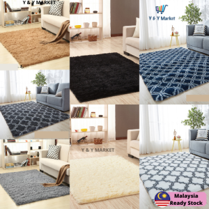 Flurry Mat Carpet Anti Skid Shaggy For Living Room Lembut Lantai Mat Permaidani Karpet Bulu Berkualiti Bilik Tidur Ruang Temu Mat Sofa Rug Yoga