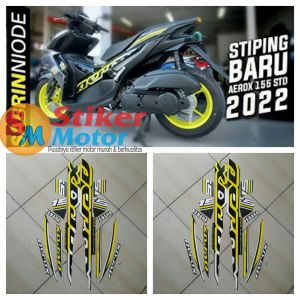 sticker striping body motor yamaha aerox vva 155 2023 full hitam stabilo