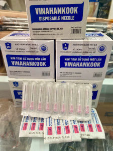 hộp 100 cái Đầu kim Vinahankook các số từ 18G đến 26G chính hãng dùng trong y tế phòng khám bệnh viện