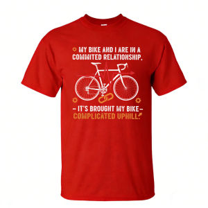 [Local Stock] HBESTY  My Bike And I Committed Relationship Complicated Uphill Olive Tee Cycling Lover Men Top Funny Mechanic T-Shirt