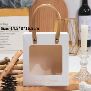 Combo 2 Túi Quà Tặng Quai Xách Bìa Cứng Cao Cấp Có Cửa Sổ Trong Suốt LILA GIFTBOX
